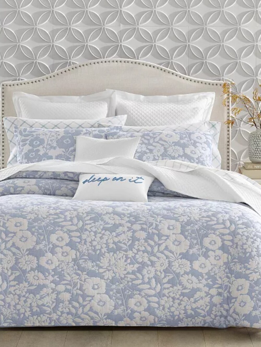 Charter Club Silhouette Floral Duvet Cover Full/Queen